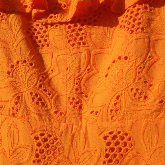 Eliza J NY Sz 4 ORANGE 100% COTTON 2 POCKETS Dress - Picture 4 of 6
